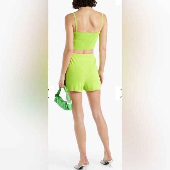 Lapointe Cropped Ribbed-knit Top Size XL - Picture 2 of 10